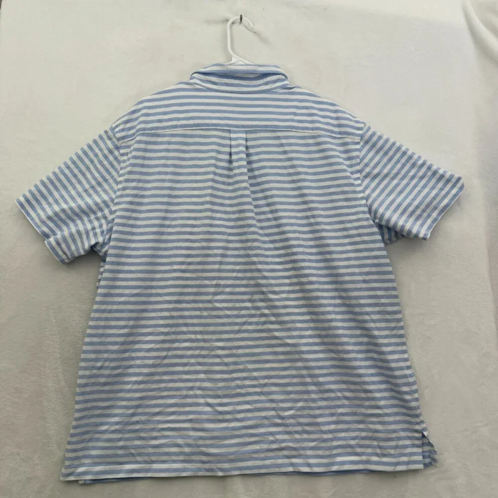 Polo Ralph Lauren Polo Shirt Mens 2XB Big Blue Stripe Knit Oxford